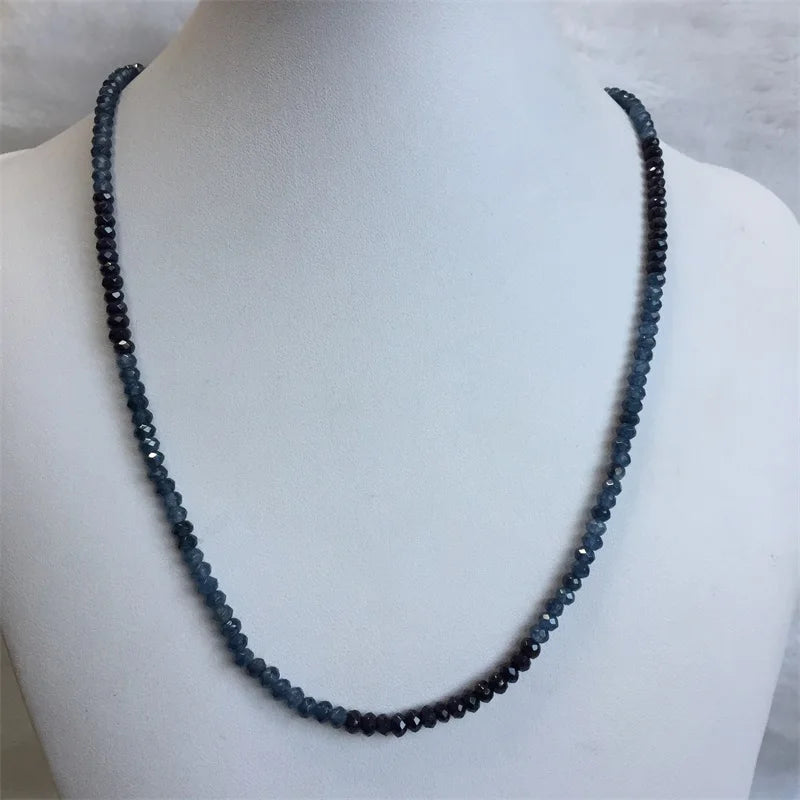 Faceted Jade Stone Beads Choker Necklace for Women