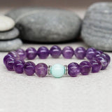 Amethyst Bracelet Reiki Crystal Stress Relief Gift for Mom