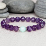 Amethyst Bracelet Reiki Crystal Stress Relief Gift for Mom