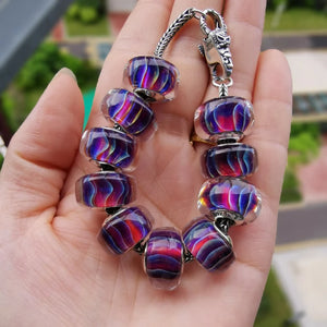 Purple Fish Scale Charm Beads for Bracelet Jewelry Making
