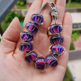 Purple Fish Scale Charm Beads for Bracelet Jewelry Making