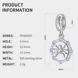 Purple & CZ Spider Dangle Charm for Bracelet Necklace S925 Sterling Silver Bead