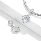 Purple & CZ Spider Dangle Charm for Bracelet Necklace S925 Sterling Silver Bead