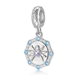 Purple & CZ Spider Dangle Charm for Bracelet Necklace S925 Sterling Silver Bead