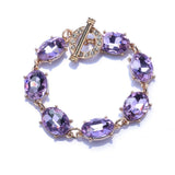 Purple Champagne Crystal Choker Necklace Statement Large Collar Jewelry
