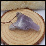 Amethyst Carved Wolf Head Pendant - Purple Natural Stone Animal Bead