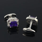 Purple Crystal Zircon Men French Cufflinks