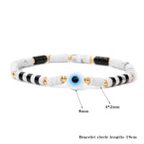 Purple Evil Eye Charm Bracelet Natural Stone Beaded for Women Men
