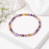Purple Evil Eye Charm Bracelet Natural Stone Beaded for Women Men