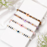 Purple Evil Eye Charm Bracelet Natural Stone Beaded for Women Men