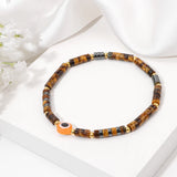 Purple Evil Eye Charm Bracelet Natural Stone Beaded for Women Men