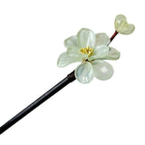 Purple Flower Hair Sticks Wooden Hair Pins Retro Floral Headpieces