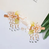 Purple Flower Hairpins Side Clips Chinese Hair Accessories Pendant Pearl Headpie