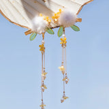 Purple Flower Hairpins Side Clips Chinese Hair Accessories Pendant Pearl Headpie