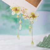 Purple Flower Hairpins Side Clips Chinese Hair Accessories Pendant Pearl Headpie