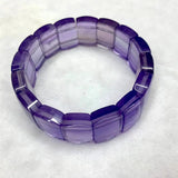 Purple Fluorite Stone Beads Bracelet Gemstone Jewelry Bangle Women Gift