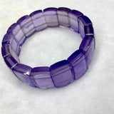 Purple Fluorite Stone Beads Bracelet Natural Gemstone Jewelry Bangle