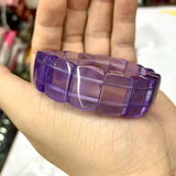 Purple Fluorite Stone Beads Bracelet Gemstone Jewelry Bangle Women Gift