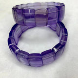 Purple Fluorite Stone Beads Bracelet Natural Gemstone Jewelry Bangle