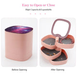 Purple Galaxy Jewelry Storage Box Square Earrings Ring Pendant Display Case
