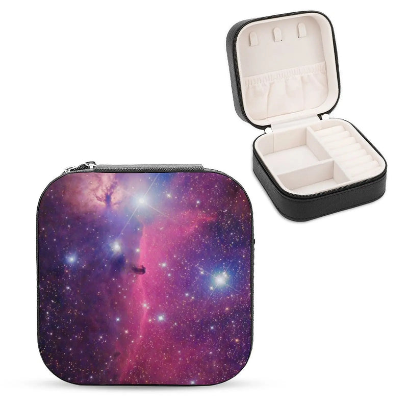 Purple Galaxy Jewelry Storage Box Square Earrings Ring Pendant Display Case