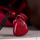 Purple Cinnabar Pixiu Lucky Bag Pendant Natural Jewelry Sets