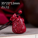 Purple Cinnabar Pixiu Lucky Bag Pendant Natural Jewelry Sets