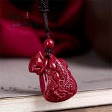Purple Cinnabar Pixiu Lucky Bag Pendant Natural Jewelry Sets