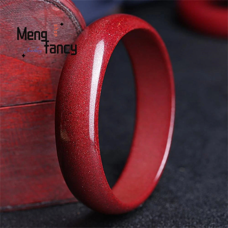 Purple Sand Raw Cinnabar Bracelet Retro Charms Women Bangle