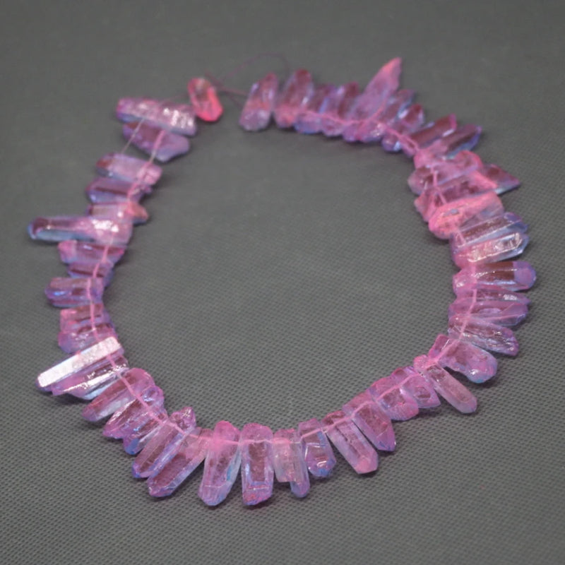 Purple Healing Crystal Quartz Beads Choker Necklace