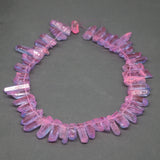 Purple Healing Crystal Quartz Beads Choker Necklace