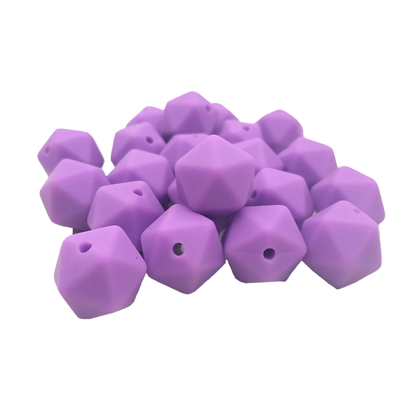 Purple Icosahedron Silicone Bead for DIY Craft