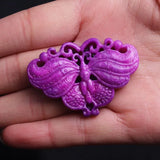 Purple Jade Dragon Phoenix Pendant Natural Men Gift Talismans for Women