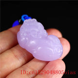 Purple Jade Pixiu Pendant Charm for Jewelry Women Men