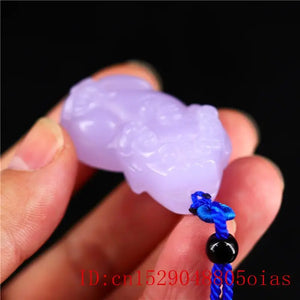 Purple Jade Pixiu Pendant Charm for Jewelry Women Men