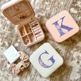 Purple Letter Print Jewelry Box Girls Organizer