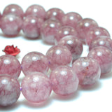 Purple Malaysia Jade Smooth Round Loose Beads Gemstone Bracelet Necklace DIY