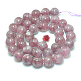 Purple Malaysia Jade Smooth Round Loose Beads Gemstone Bracelet Necklace DIY