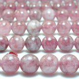 Purple Malaysia Jade Smooth Round Loose Beads Gemstone Bracelet Necklace DIY