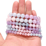 Purple Morganite Stone Beads Round Spacer for Jewelry Making DIY Charms