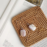 Baroque Pearl Earrings in Sterling Silver 925 Square Shape