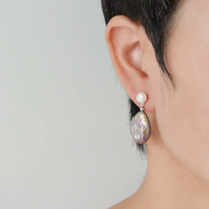 Purple Pearl Earrings Freshwater Pearl Silver Earrings