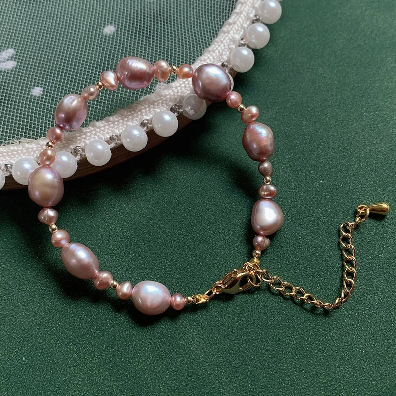 Natural Freshwater Pearl Bracelets Irregular Nuggets Charm Baroque Pearl