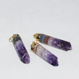 Purple Raw Crystal Stone Necklace Geode Druzy Pendants DIY Jewelry Making