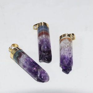 Purple Raw Crystal Stone Necklace Geode Druzy Pendants DIY Jewelry Making