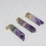 Purple Raw Crystal Stone Necklace Geode Druzy Pendants DIY Jewelry Making