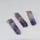 Purple Raw Crystal Stone Necklace Geode Druzy Pendants DIY Jewelry Making