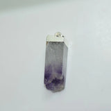 Purple Rectangle Druzy Pendant Silver Plated