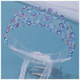 Purple Rhinestone Chain Net Headband Wedding Party Hair Accessory