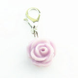 Purple Rose Flower Dangle Charms Lobster Clasp Pendants DIY Jewelry Accessories